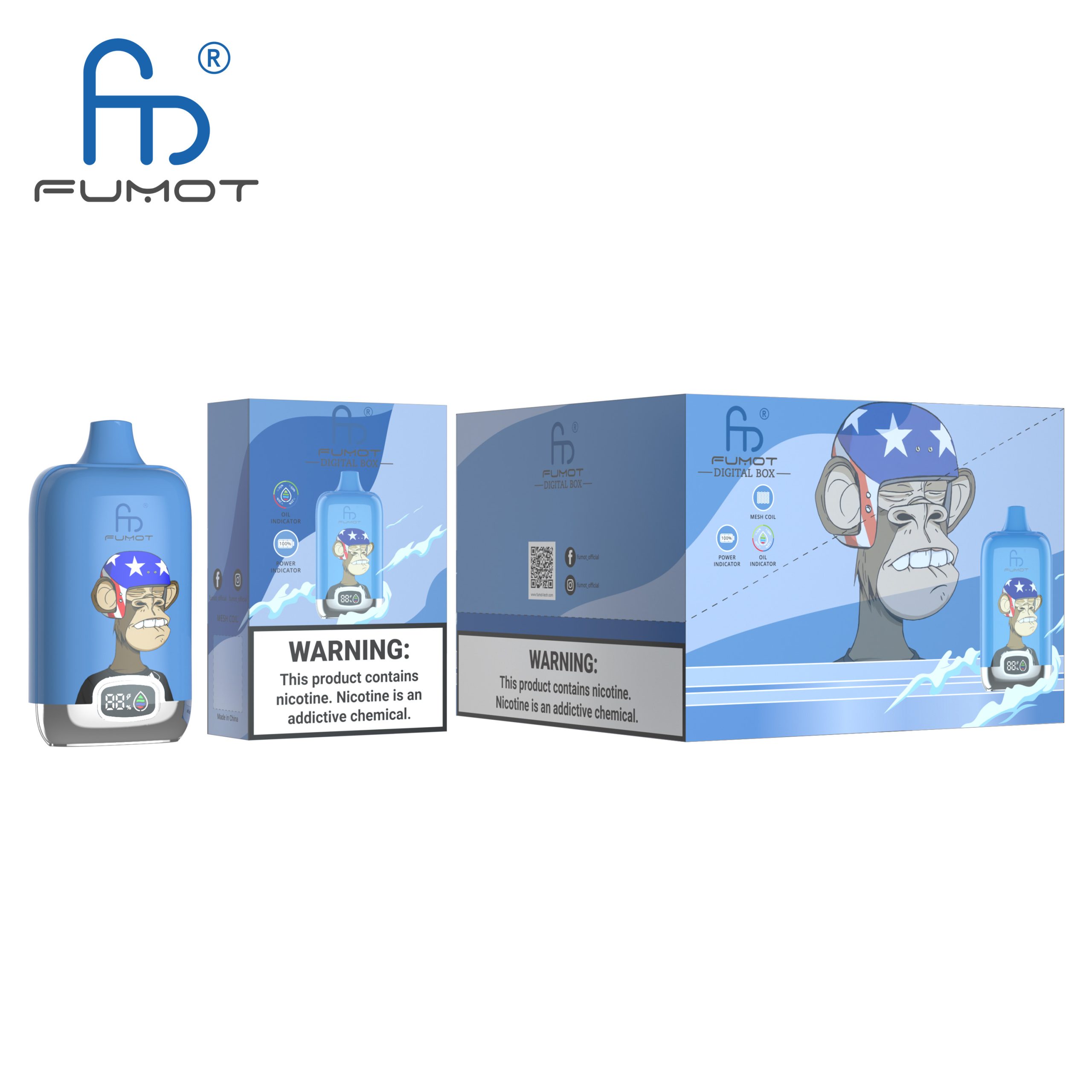 Fumot Digital Box 12000 Blueberry Bubble Gum – Bild 3