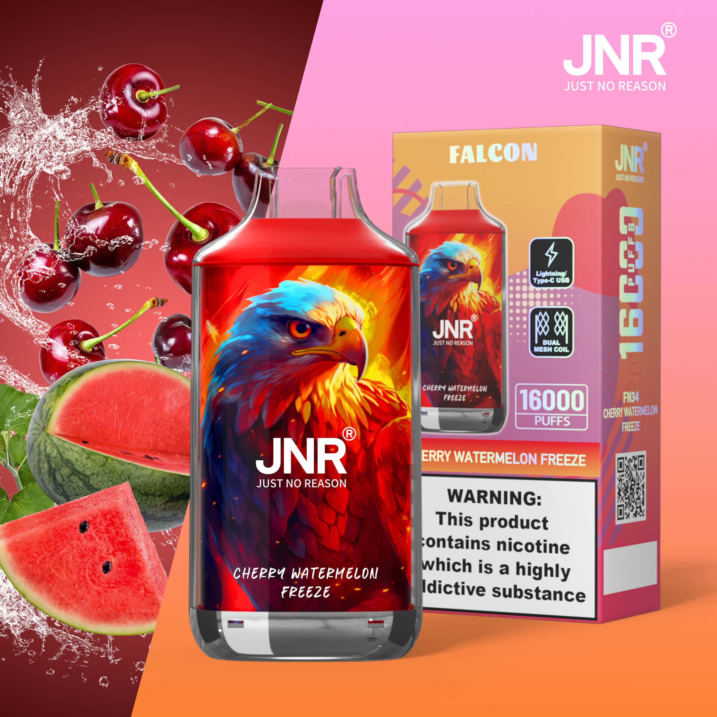 JNR Falcon 16000 Cherry Watermelon Freeze