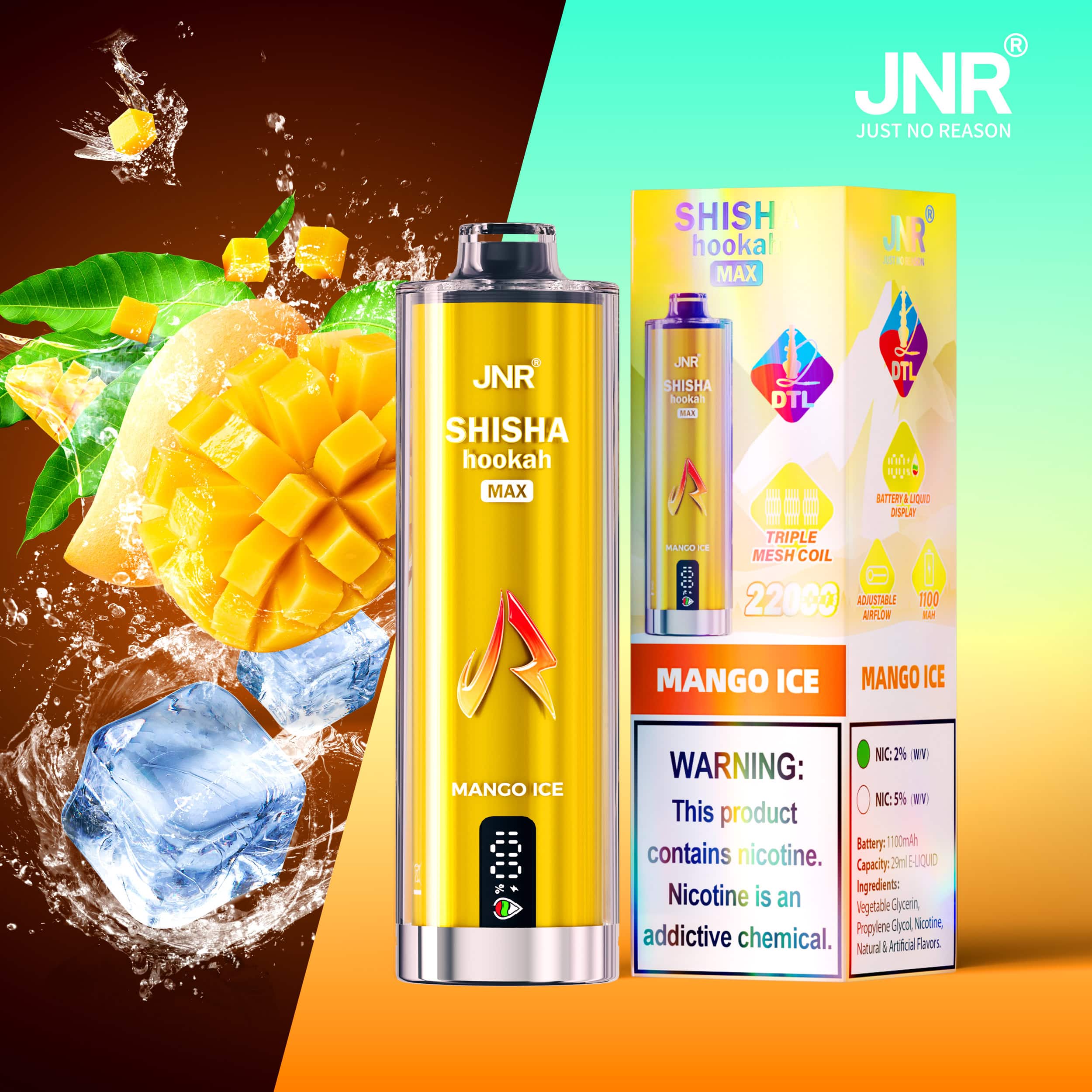JNR Shisha Max 22000 Mango Ice