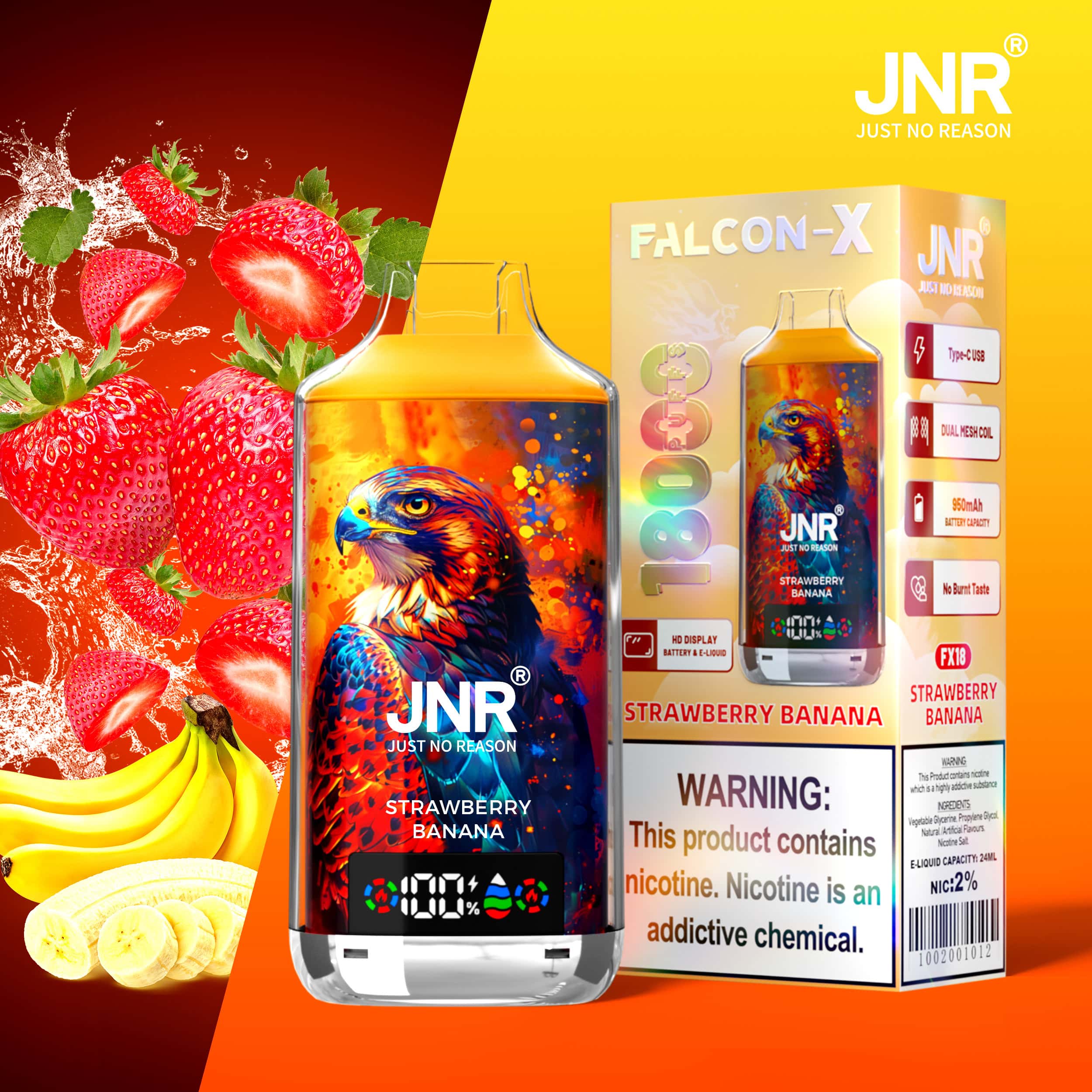 JNR Falcon-X 18000 Strawberry Banana – Bild 2