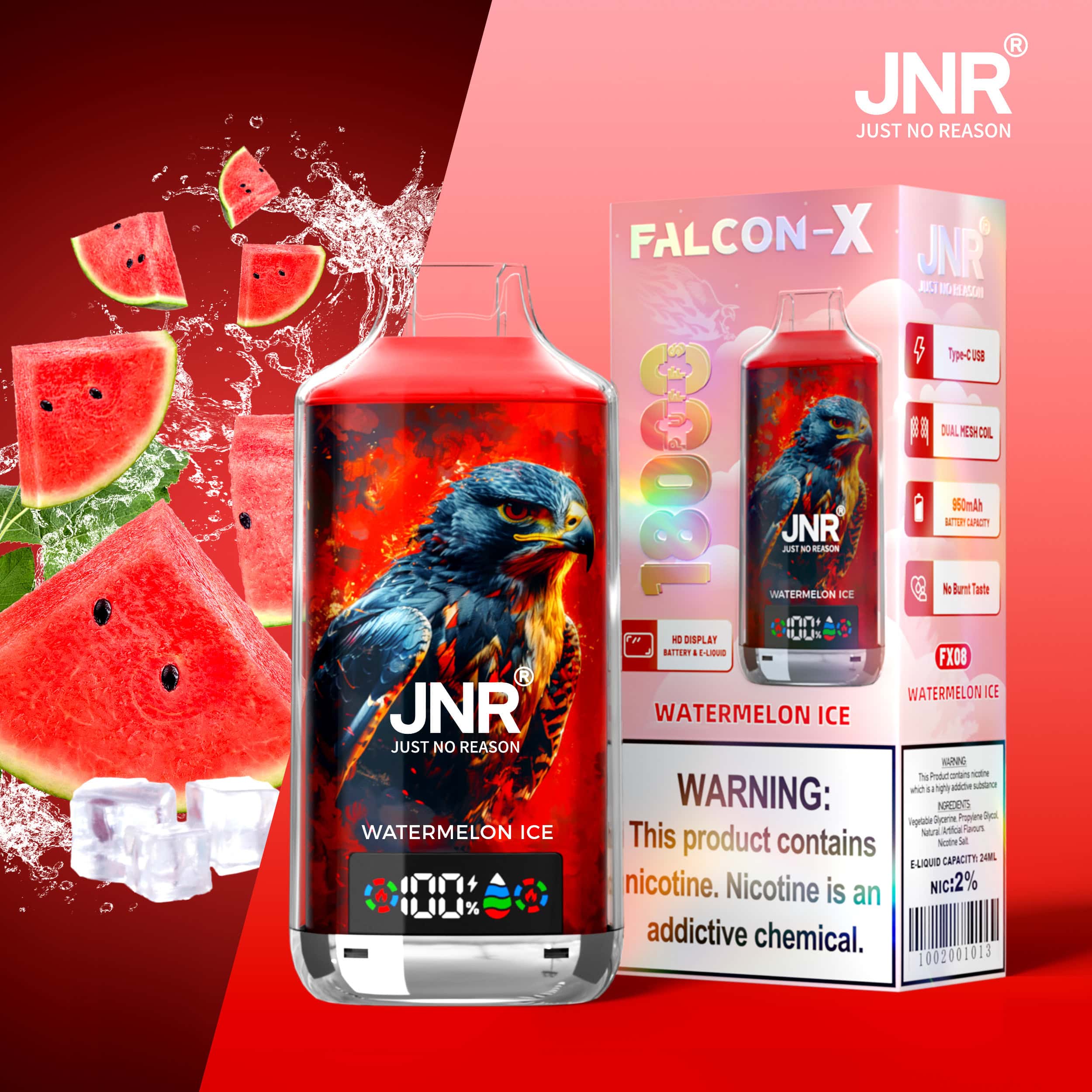 JNR Falcon-X 18000 Watermelon Ice – Bild 2